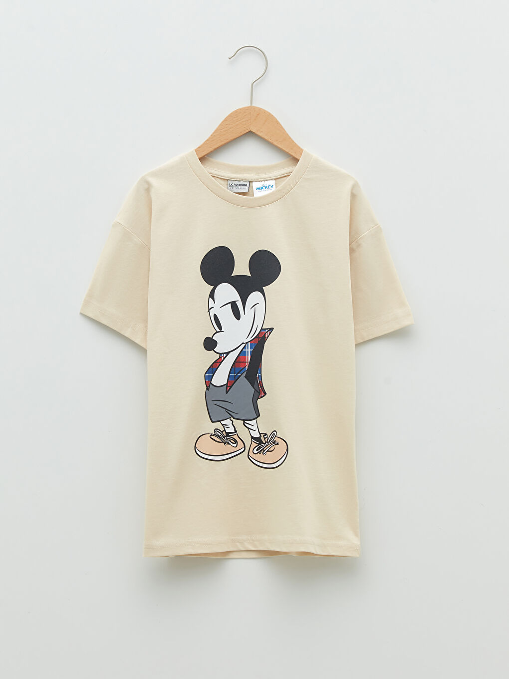 Crew Neck Mickey Mouse Printed Short Sleeve Cotton Boy T-Shirt-3