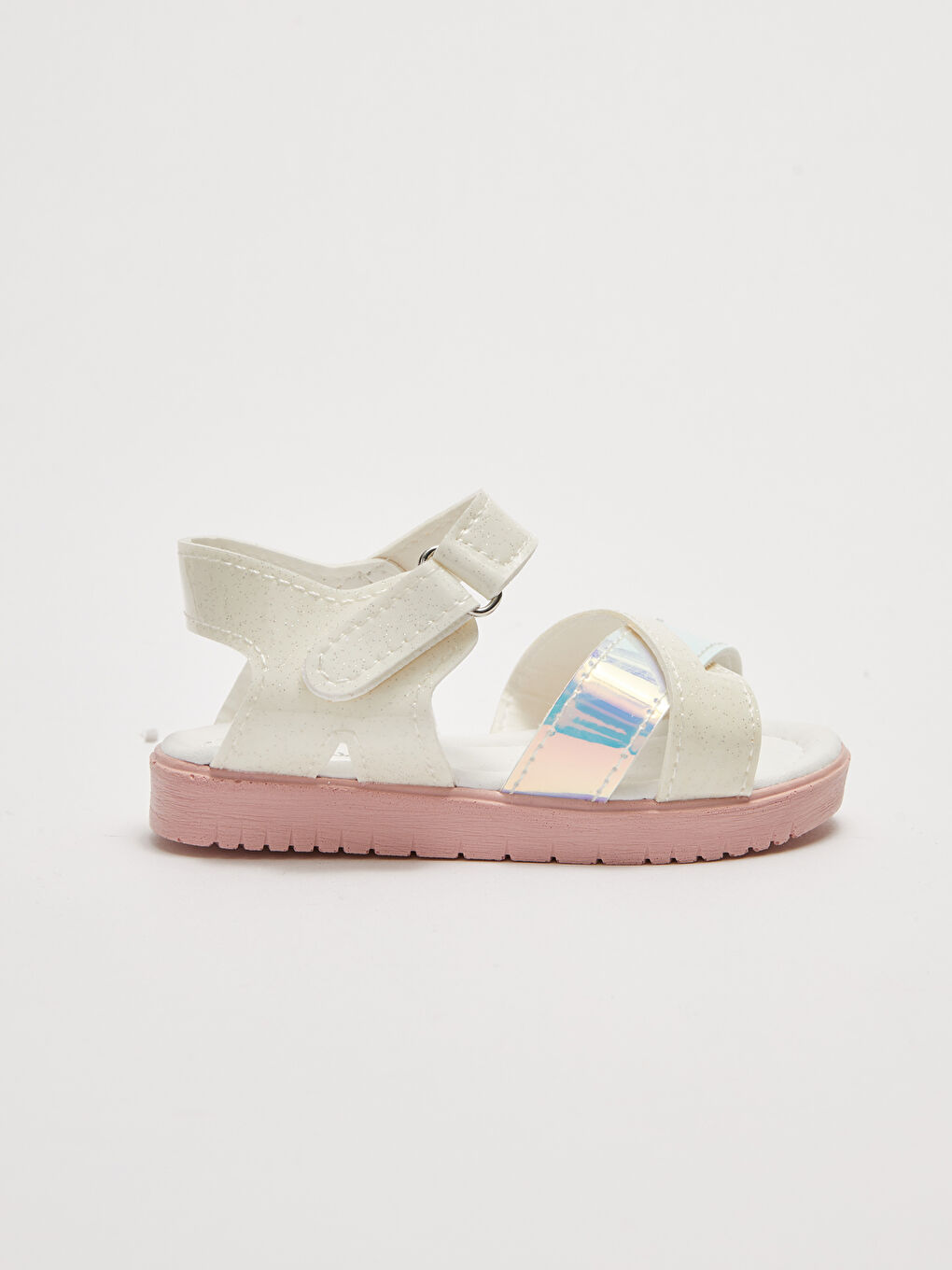 Голограмма детальді айқас баулы ілмекті және жапсырмалы бекіту қыз бала сандалдары-1