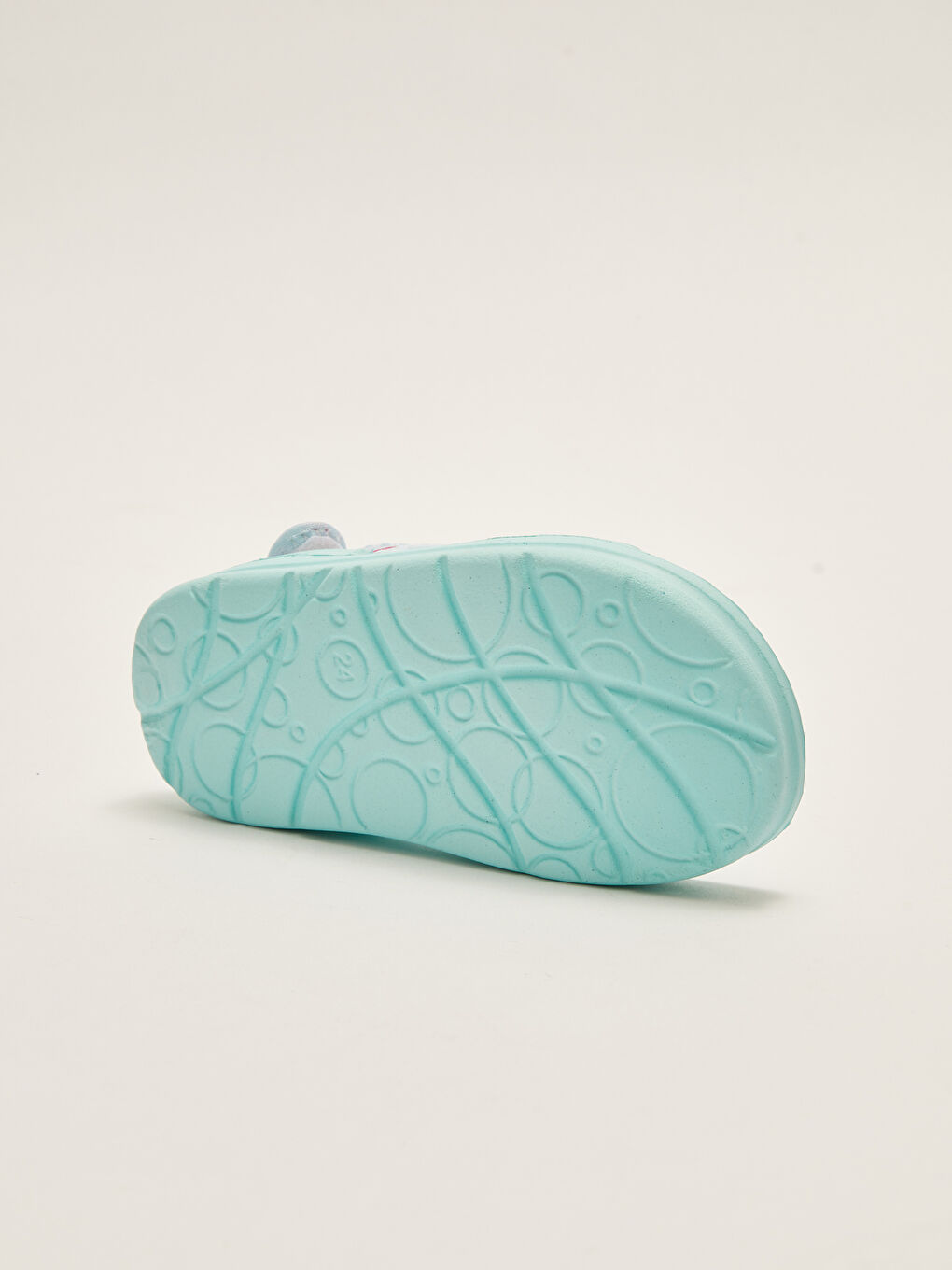 Turkuaz Cırt Cırtlı Baskılı Kız Bebek Sandalet-3