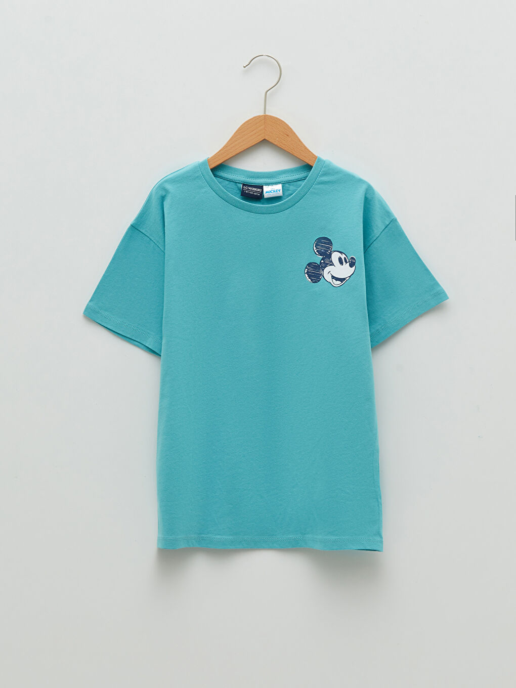 Crew Neck Mickey Mouse Printed Short Sleeve Boys' T-Shirt-2
