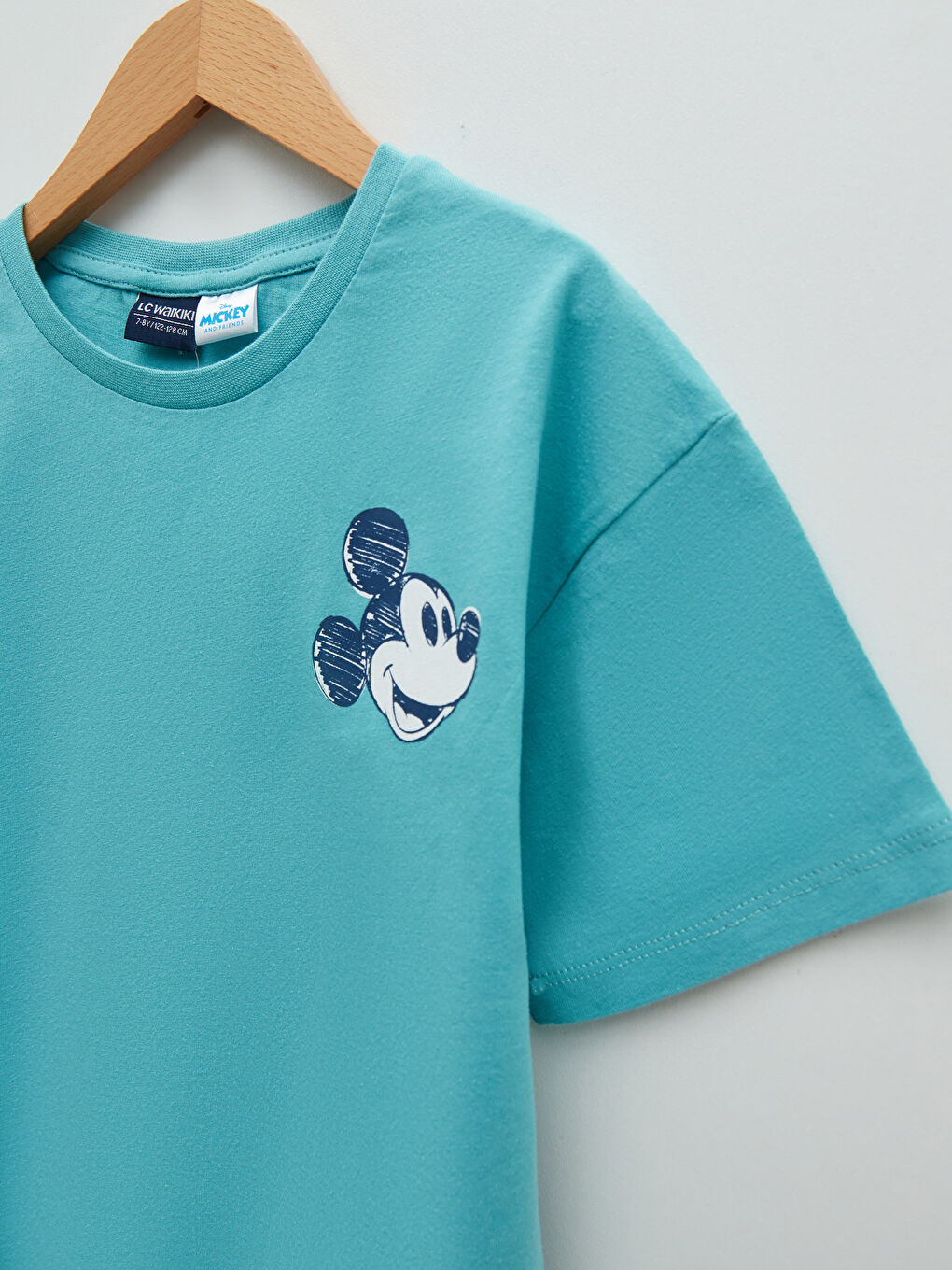 Crew Neck Mickey Mouse Printed Short Sleeve Boys' T-Shirt-4