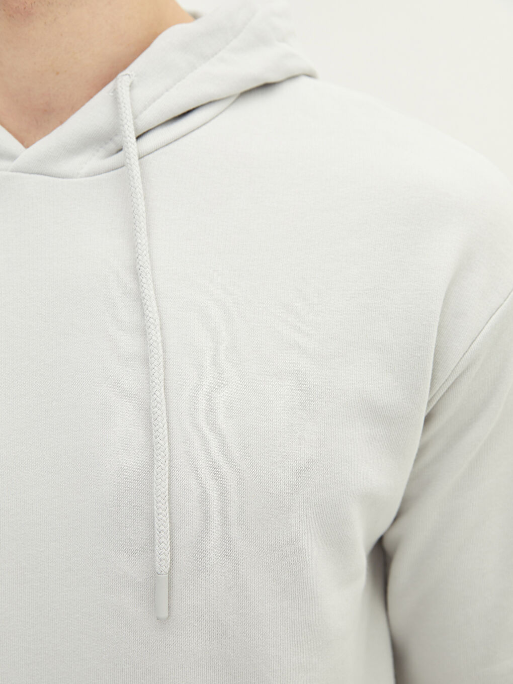 Gri Kısa Kollu Erkek Hoodie-3