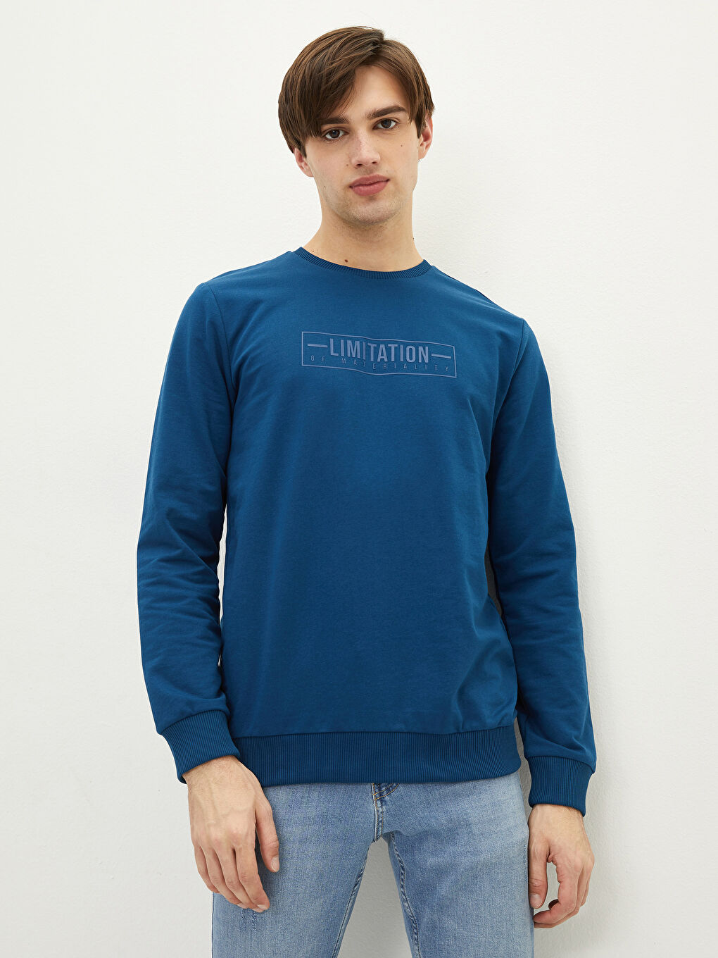 Crew Neck Long Sleeve Printed Men's Sweatshirt-1