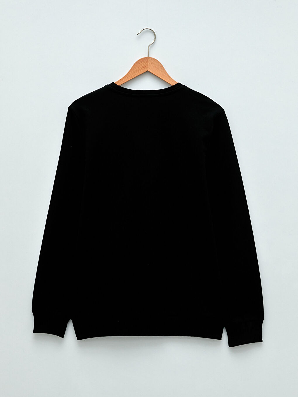 Siyah Bisiklet Yaka Uzun Kollu Baskılı Erkek Sweatshirt-6