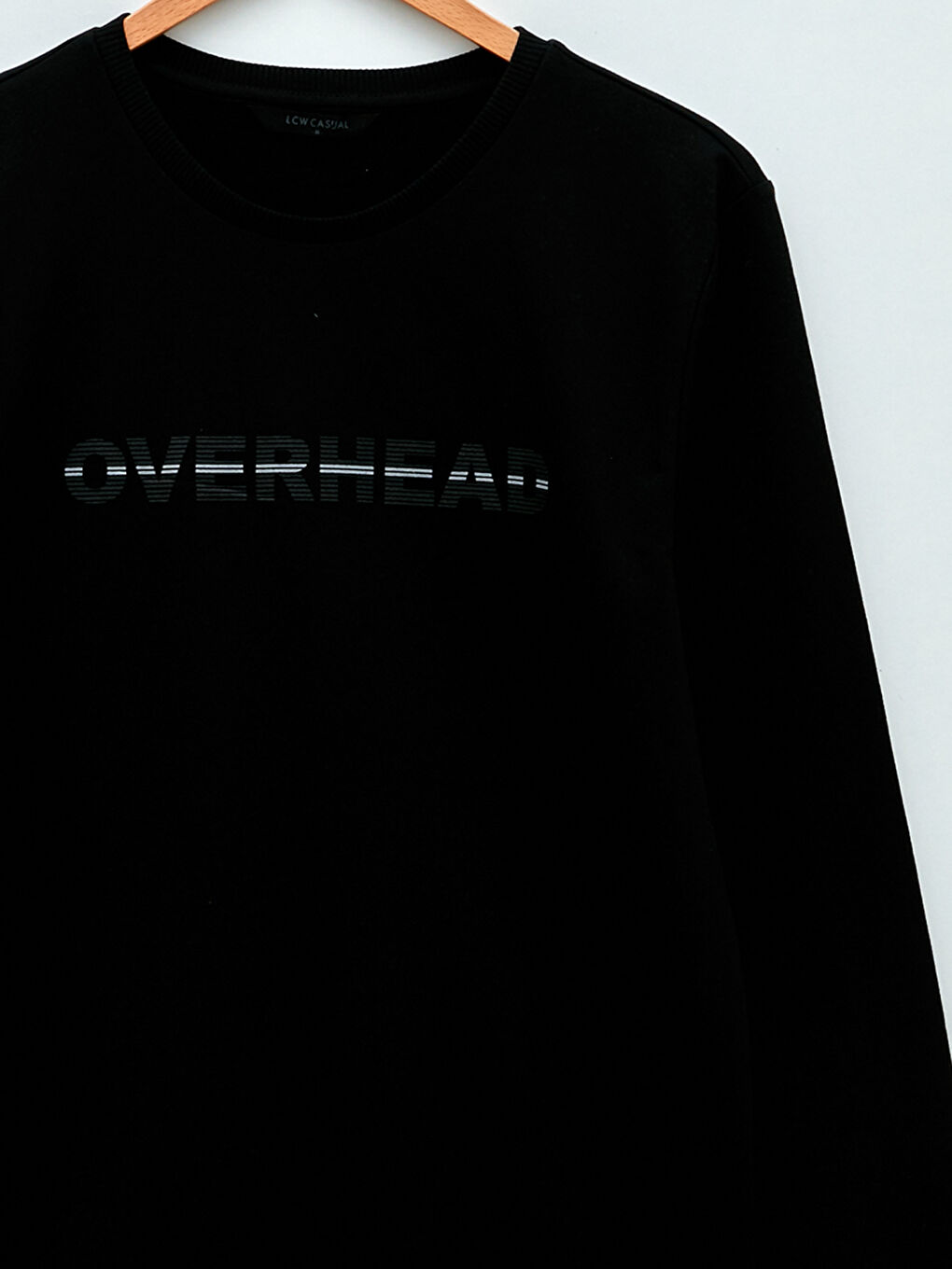 Siyah Bisiklet Yaka Uzun Kollu Baskılı Erkek Sweatshirt-7