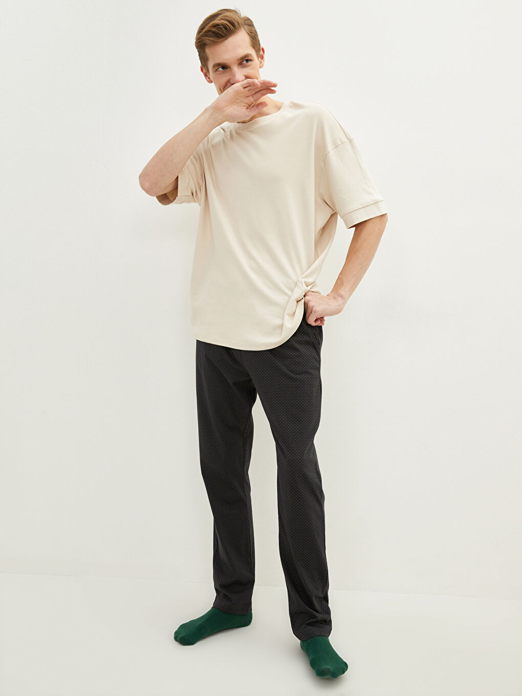 Antrasit Standart Kalıp Erkek Pijama Altı-1