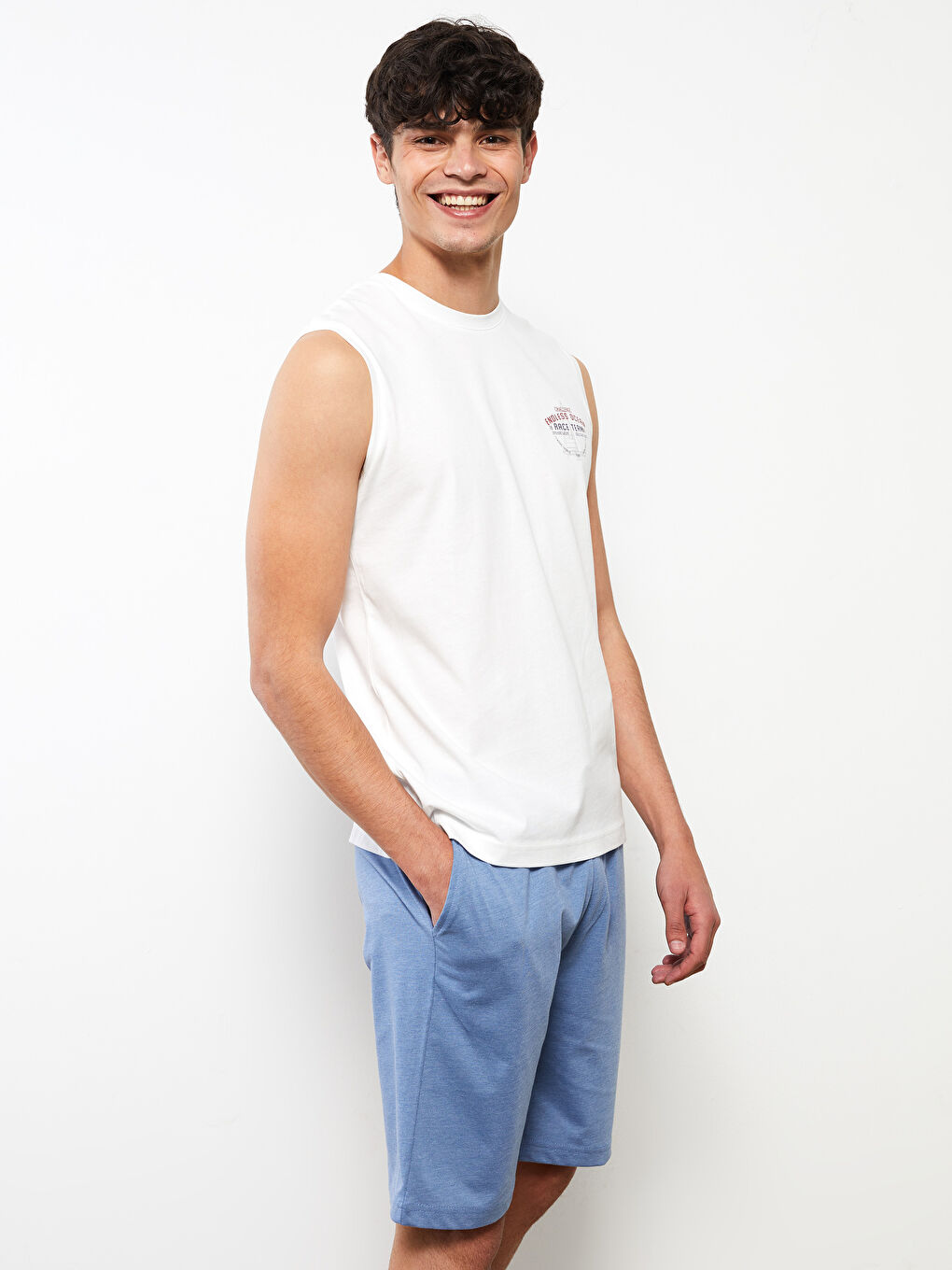 Mavi Standart Kalıp Erkek Pijama Alt Şort-1