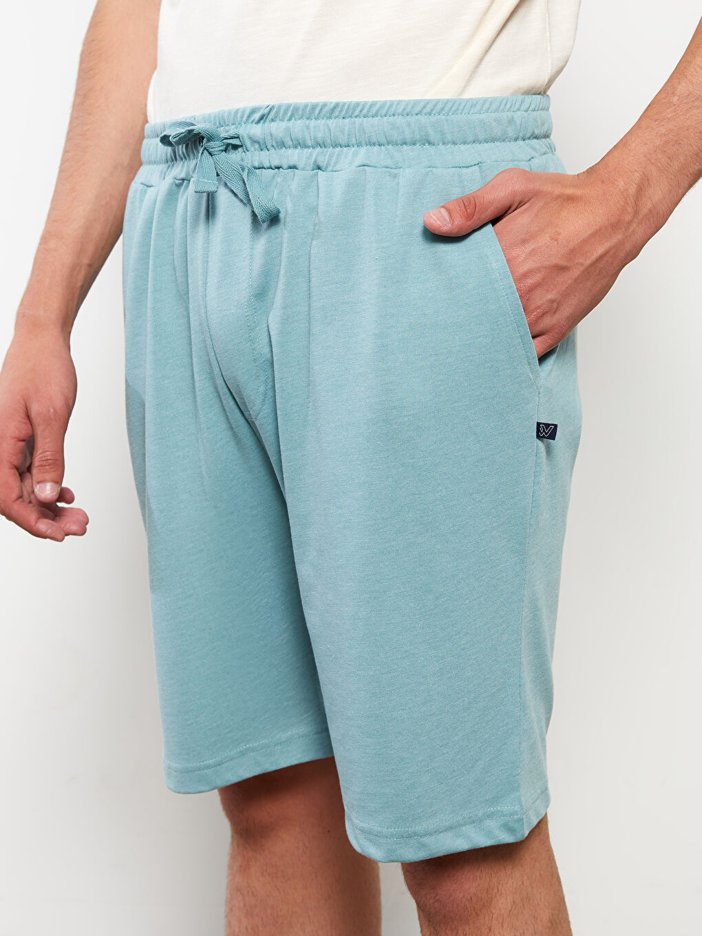 Yeşil Standart Kalıp Erkek Pijama Alt Şort-4