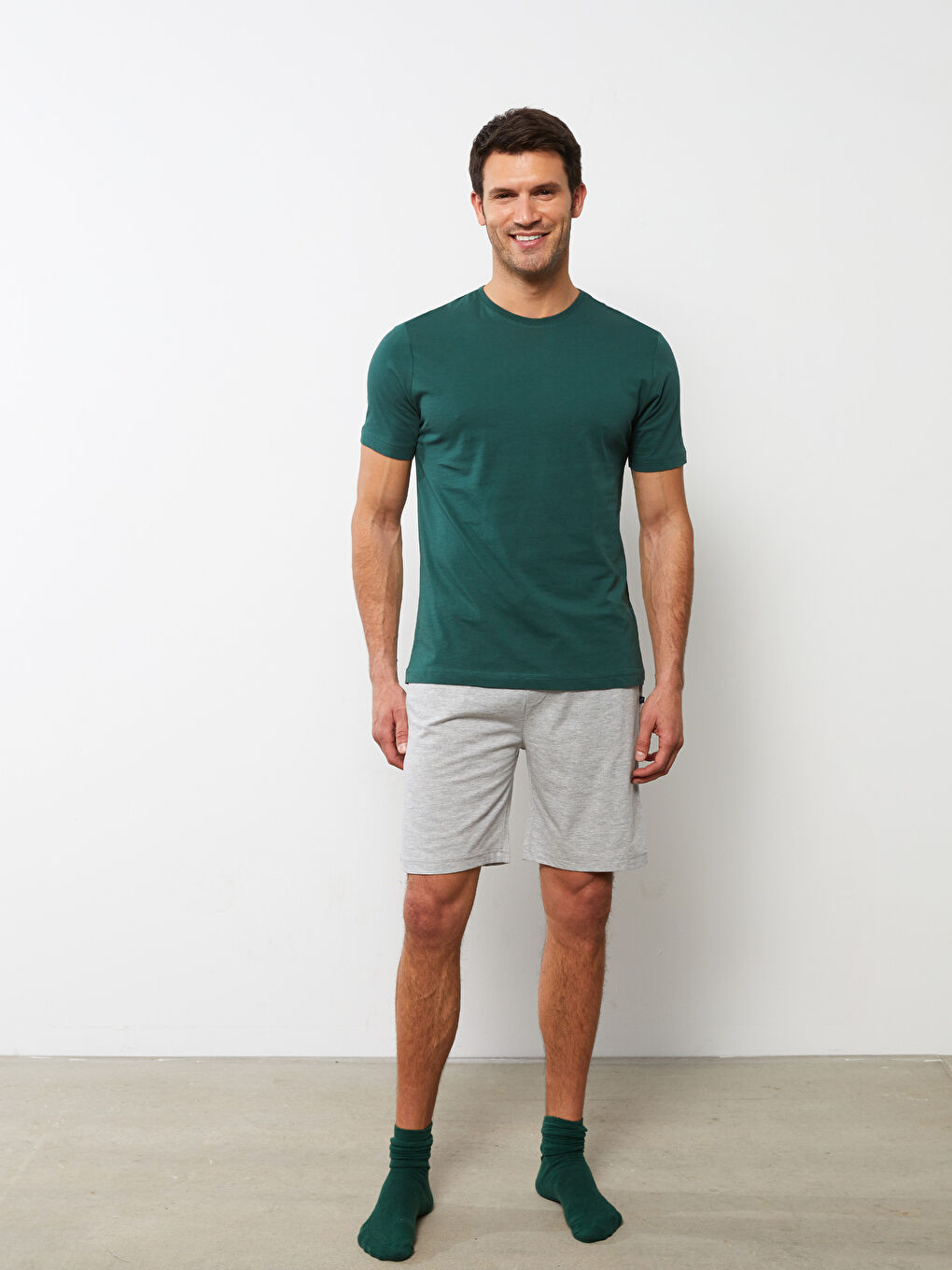 Gri Standart Kalıp Erkek Pijama Alt Şort