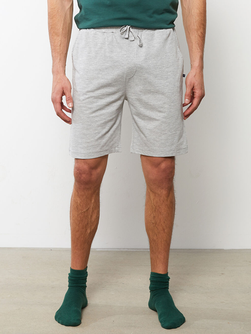Gri Standart Kalıp Erkek Pijama Alt Şort-3