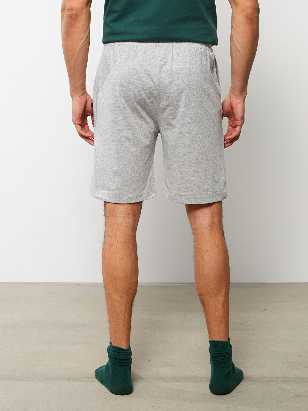Gri Standart Kalıp Erkek Pijama Alt Şort-4