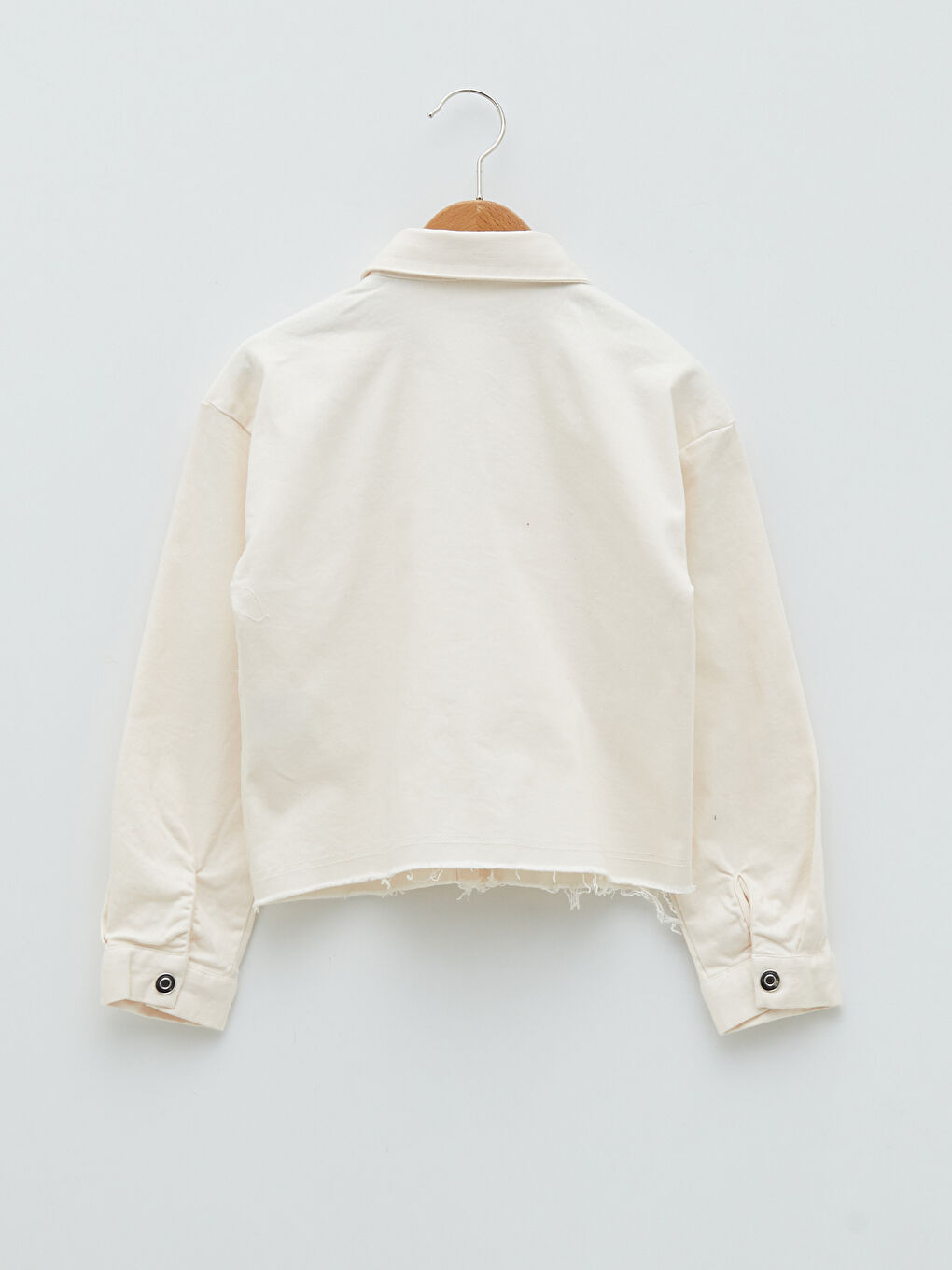 Chemise Veste Basique Fille en Gabardine à Manches Longues-3