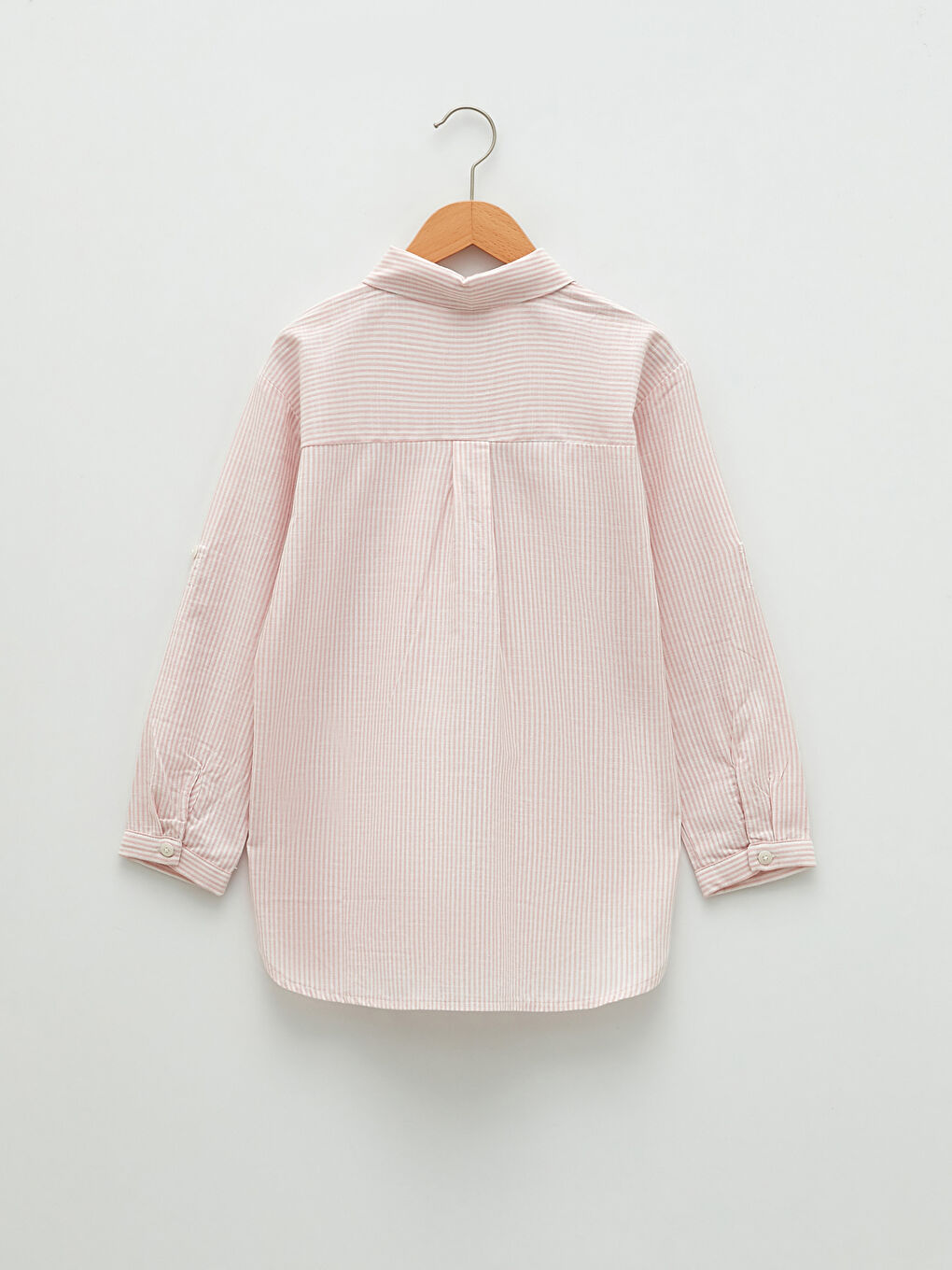 Striped Long Sleeve Poplin Girl Shirt-2