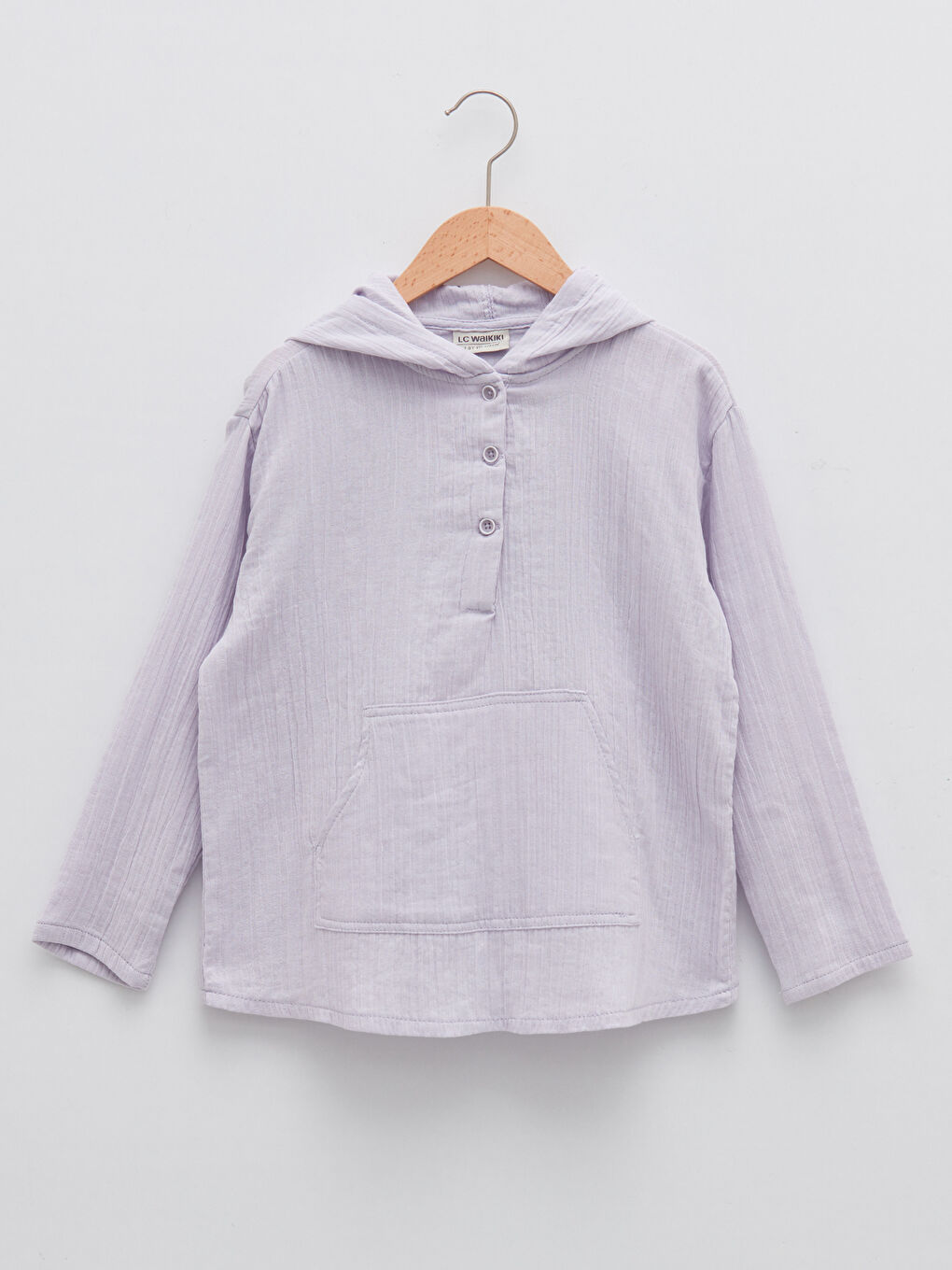 LCW Kids Chemise Basique à Capuche Manches Longues en Coton pour Filles -S23538Z4-G7T