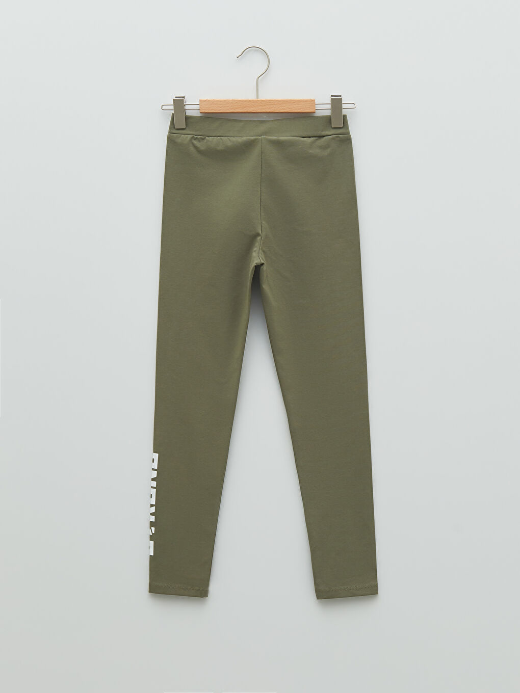 Мақтадан жасалған эластик белді принтті қыз ұзын леггинстер-1