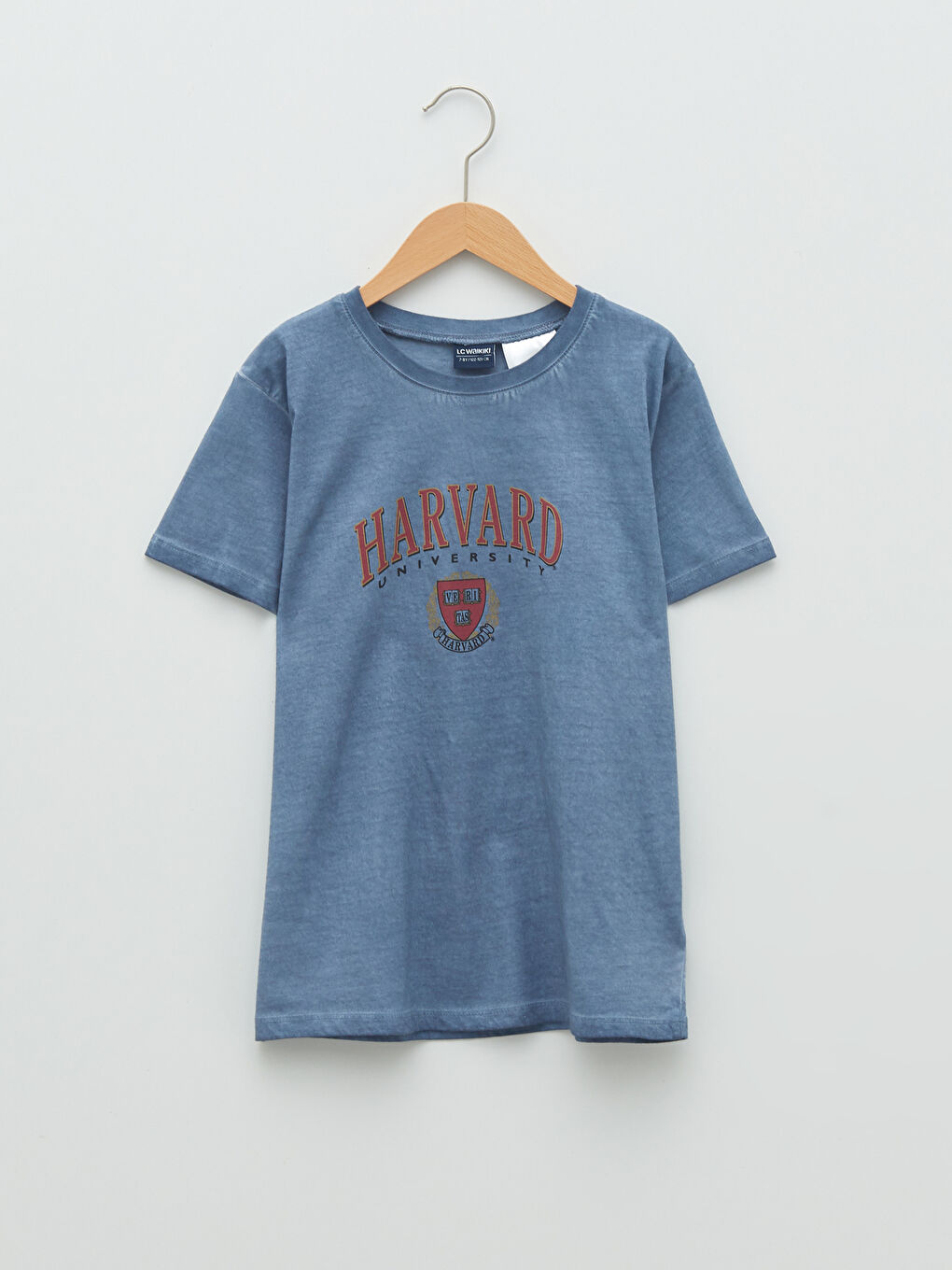 Crew Neck Harvard University Printed Short Sleeve Boy T-Shirt