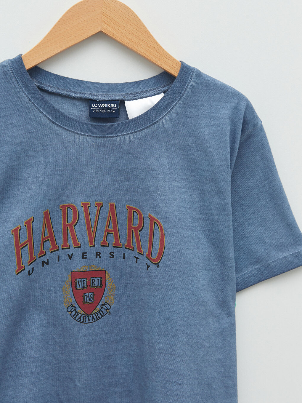Crew Neck Harvard University Printed Short Sleeve Boy T-Shirt-2