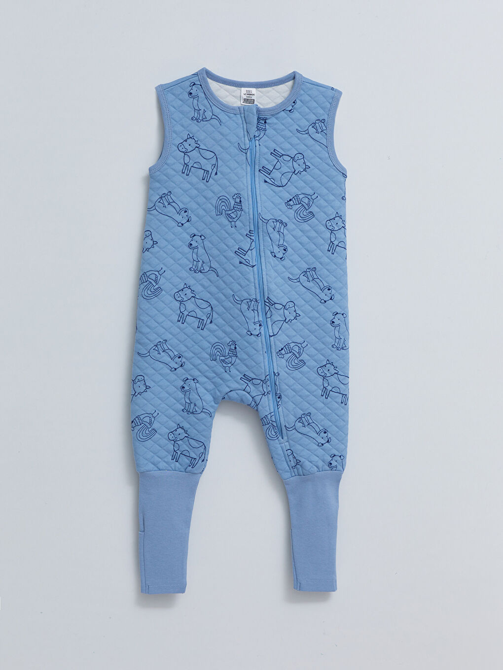 Mavi Bisiklet Yaka Baskılı Erkek Bebek Tulum