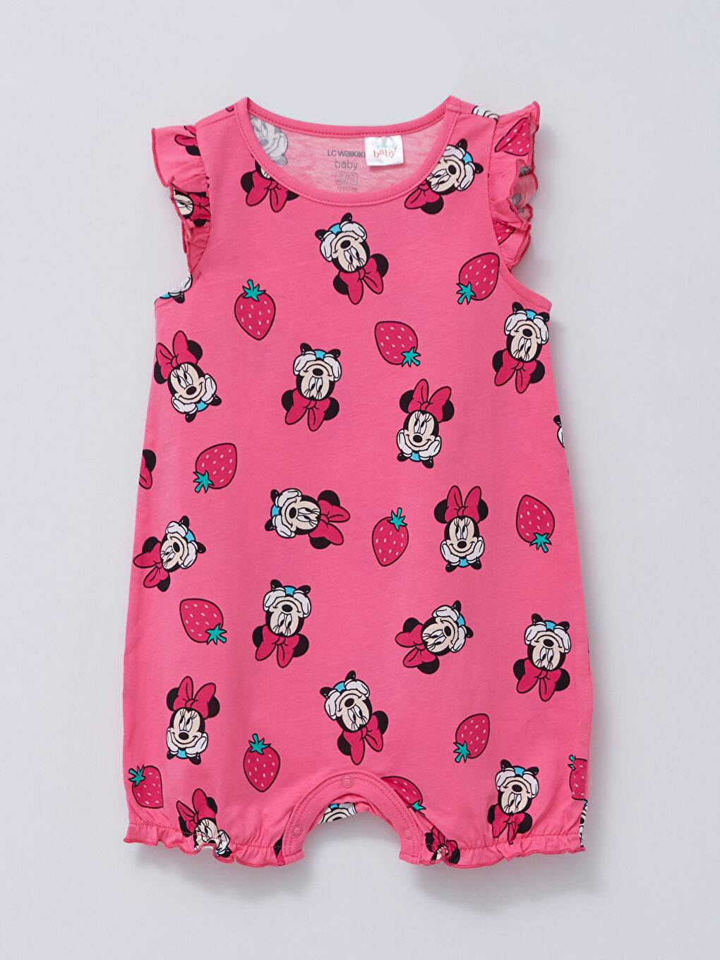 Crew Neck Minnie Mouse Printed Cotton Baby Girl Rompers 2 Pack-2