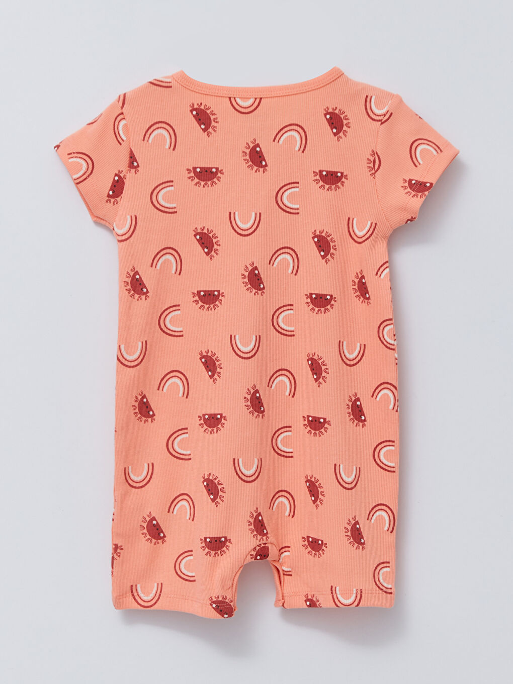 سلوبيت بنت رضع ياقة دائرية كم قصير طقم قطعتين-3