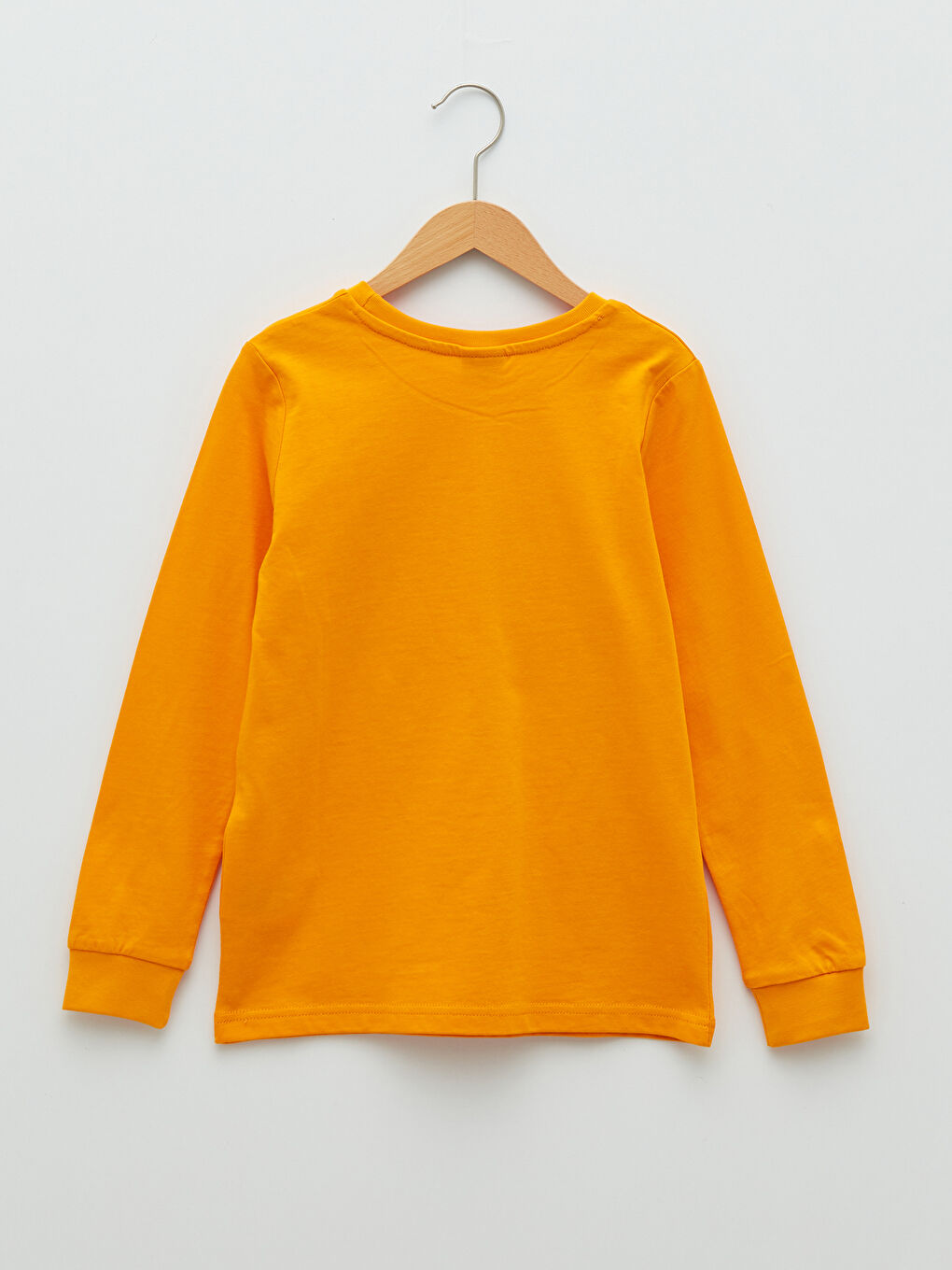 Crew Neck Printed Long Sleeve Cotton Boy T-shirt-1