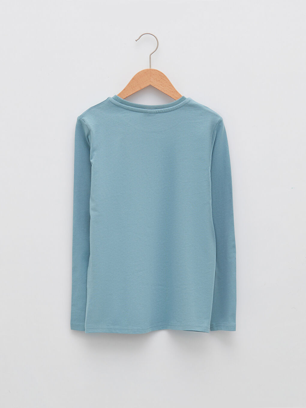 Crew Neck Printed Long Sleeve Cotton Boy T-shirt-1