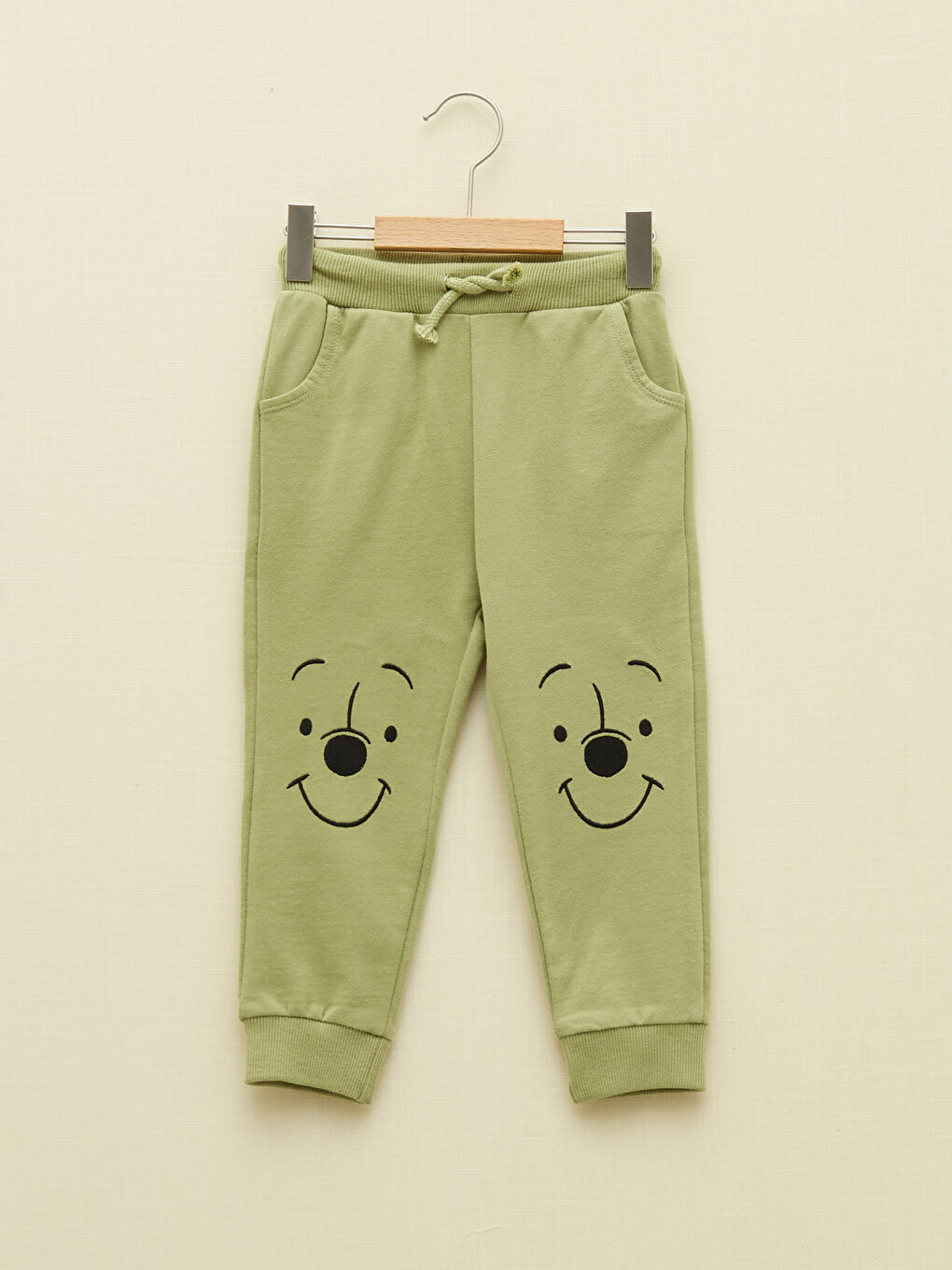 Yeşil Beli Lastikli Winnie the Pooh Baskılı Erkek Bebek Eşofman Alt