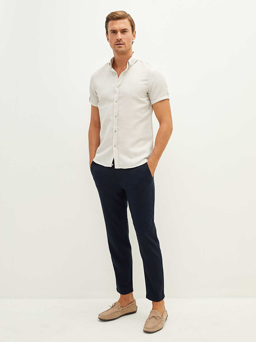 Slim Fit Short Sleeve Men's Shirt-3