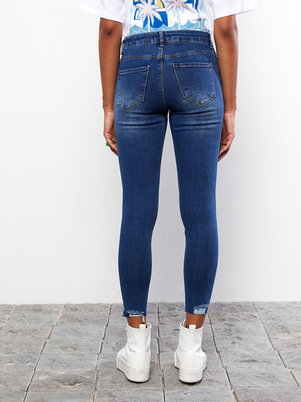 High Waist Mercury Skinny Fit Straight Ripped Detailed Women's Rodeo Jean Trousers-4