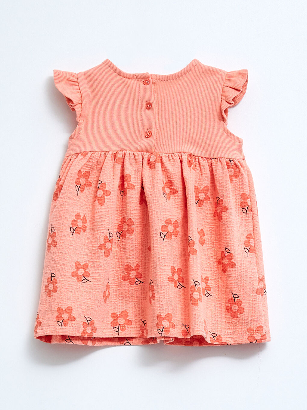 Crew Neck Printed Baby Girl Dress and Headband 2-Pack Set-3