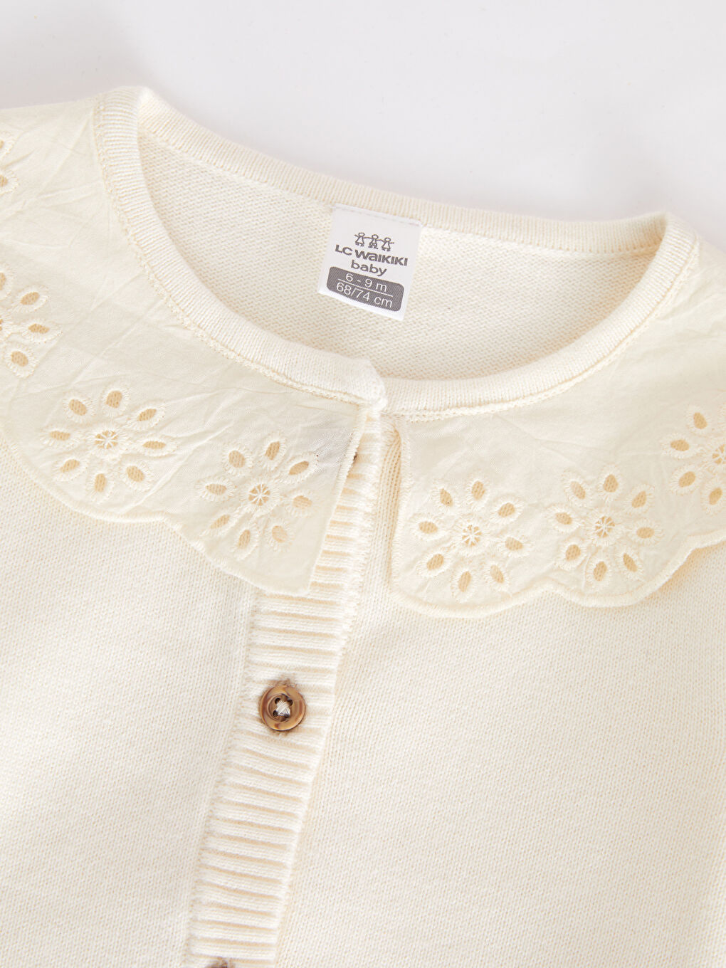 Baby Collar Long Sleeve Cotton Baby Girl Knitwear Cardigan-1