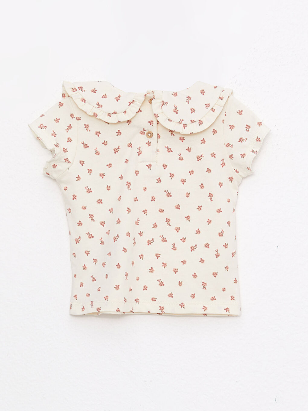 Bebe Collar Short Sleeve Cotton Baby Girl Blouse and Salopet 2-Pack Set-4