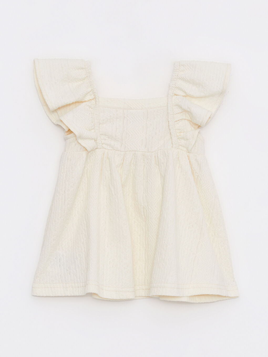 Square Collar Strappy Basic Baby Girls' Dress-1