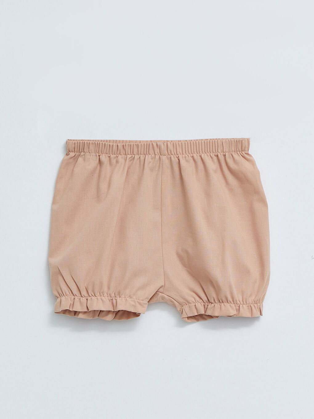 بلوزة وشورت قطن أساسي بياقة دائرية وكم قصير لبنات رضع - طقم من قطعتين-3