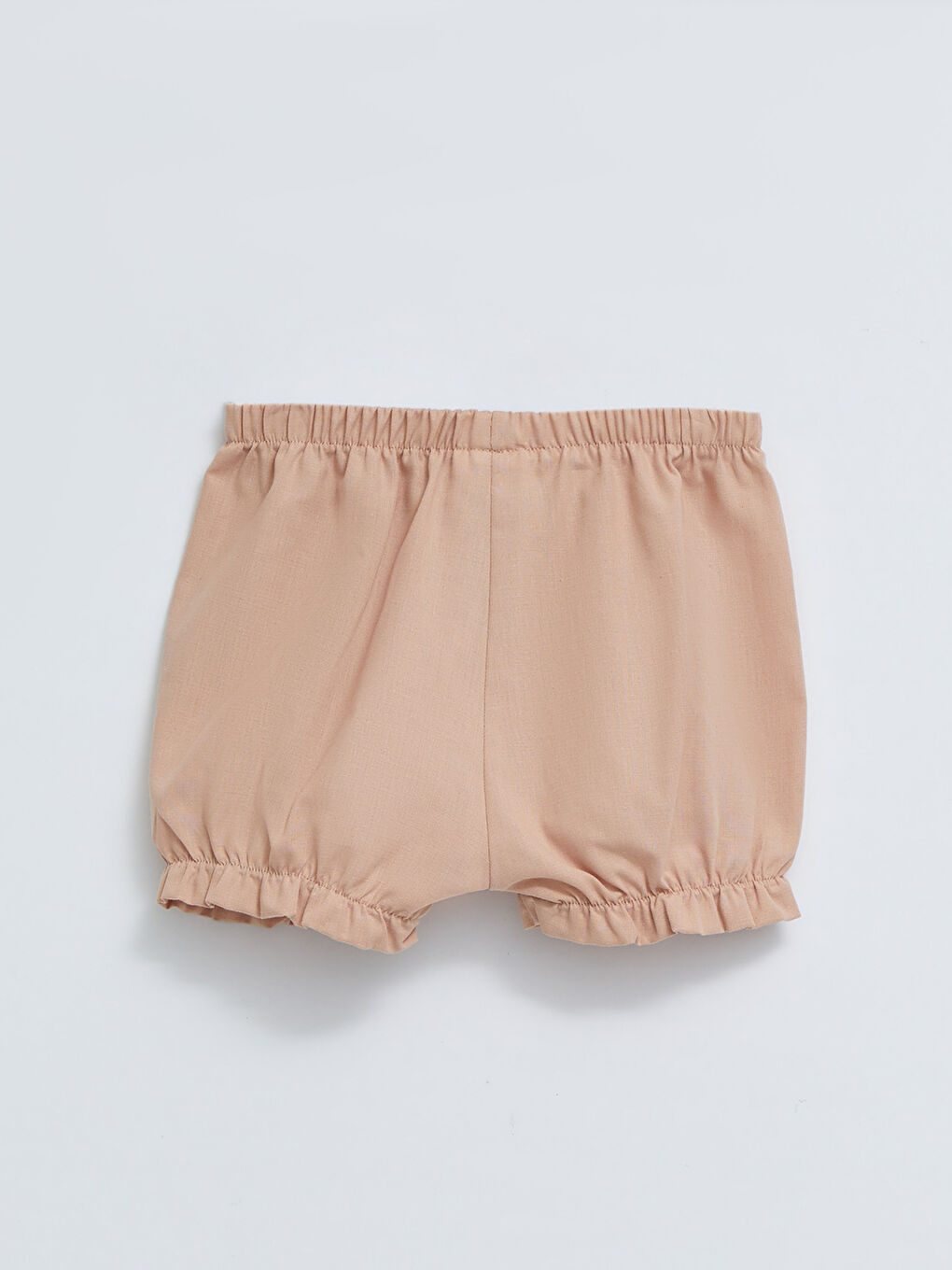 بلوزة وشورت قطن أساسي بياقة دائرية وكم قصير لبنات رضع - طقم من قطعتين-4