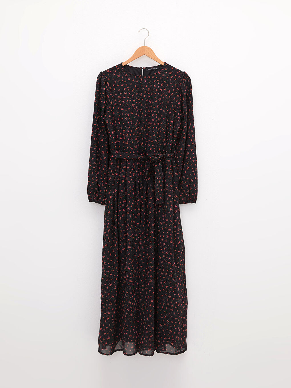 LCWAIKIKI Classic Robe en Chiffon à Motifs à Manches Longues à Col Rond pour Femmes -S23684Z8-LQJ