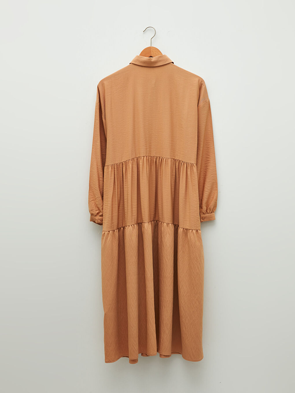 Plain Long Sleeve Dobby Women's Shirt Dress -S23695Z8-GGK