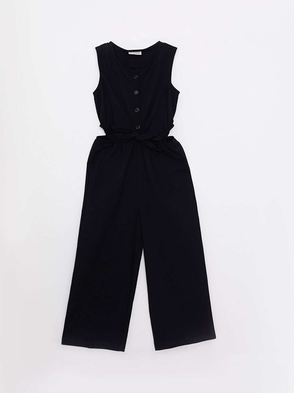 Crew Neck Basic Girls' Jumpsuit