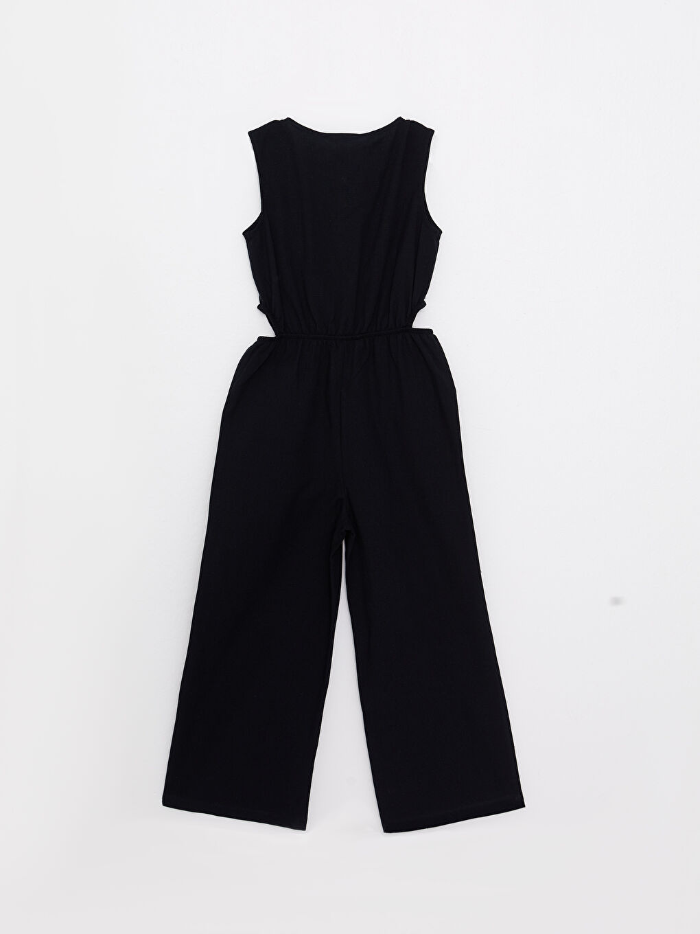 Crew Neck Basic Girls' Jumpsuit-1