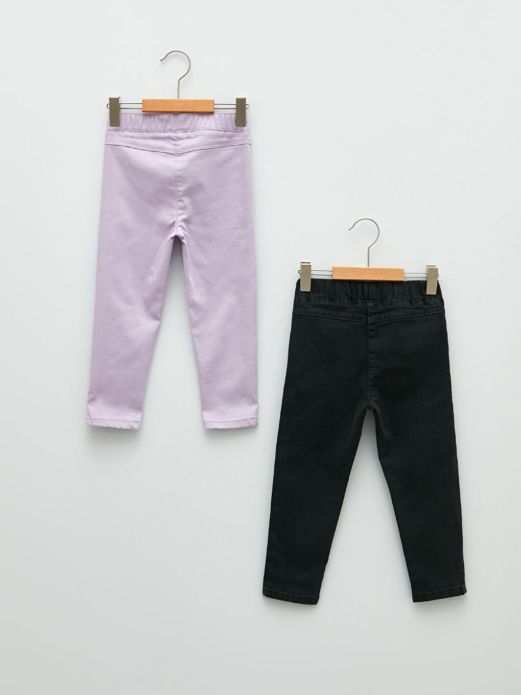 LCW baby Lila Beli Lastikli Basic Kız Bebek Pantolon 2'li - 1