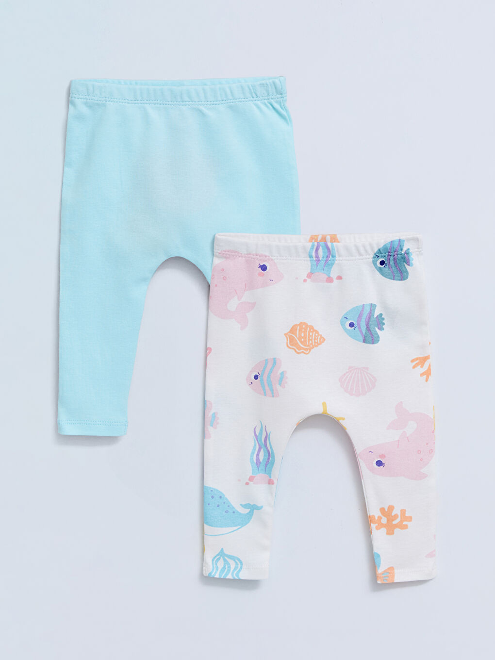 Elastic Waist Cotton Baby Girl Trousers 2 Pieces