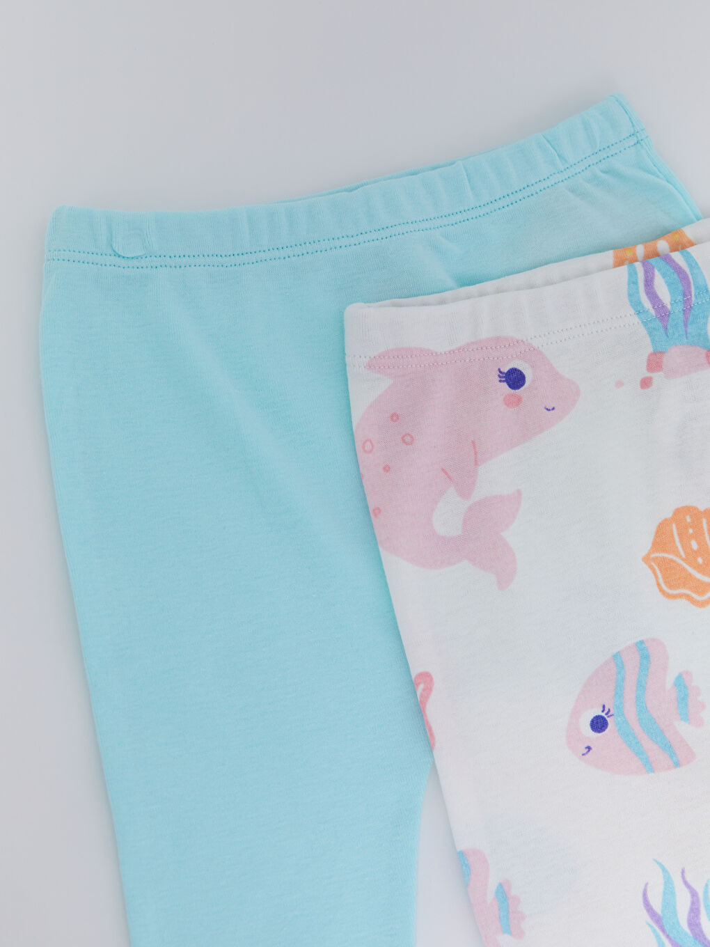 Elastic Waist Cotton Baby Girl Trousers 2 Pieces-3