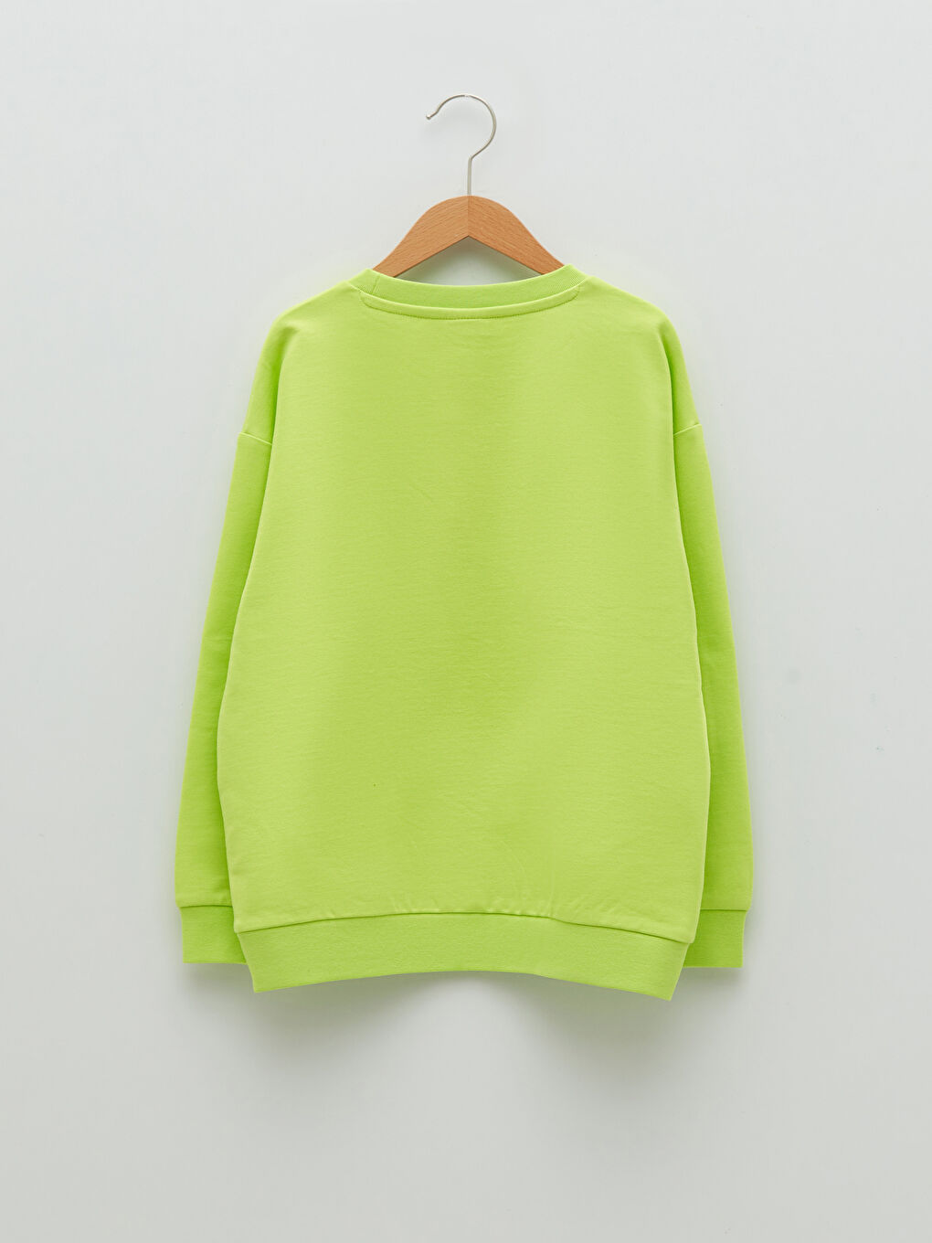 Yeşil Bisiklet Yaka Baskılı Uzun Kollu Erkek Çocuk Sweatshirt-1