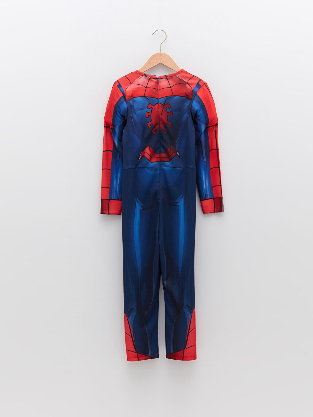 Kırmızı Bisiklet Yaka Uzun Kollu Erkek Çocuk Spider-Man Kostüm ve Maske-1