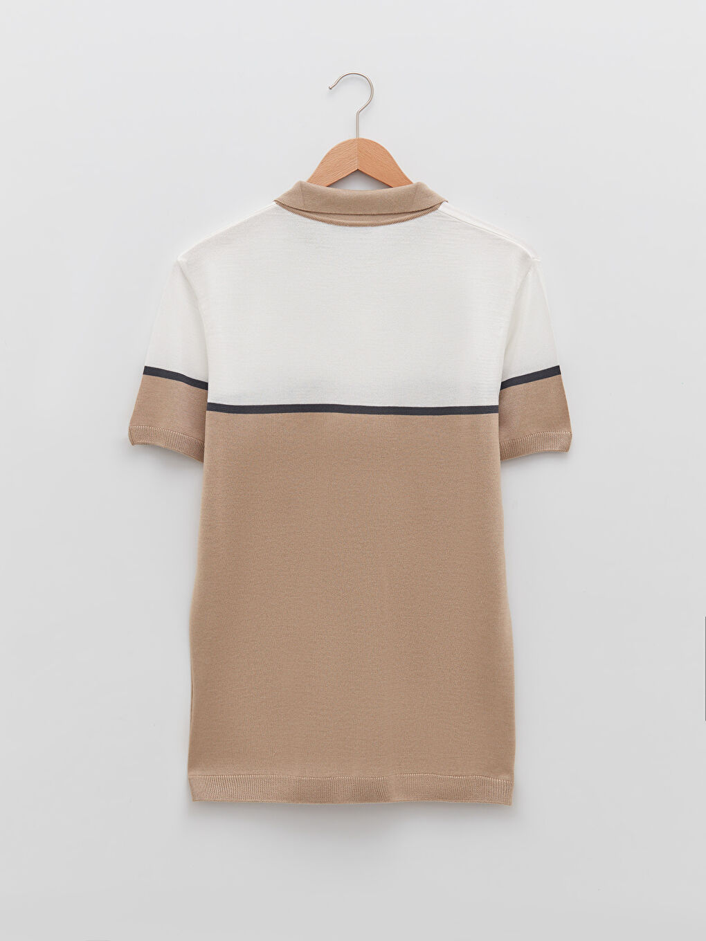 سترة ياقة بولو كم قصير بلوك الألوان للرجال-6