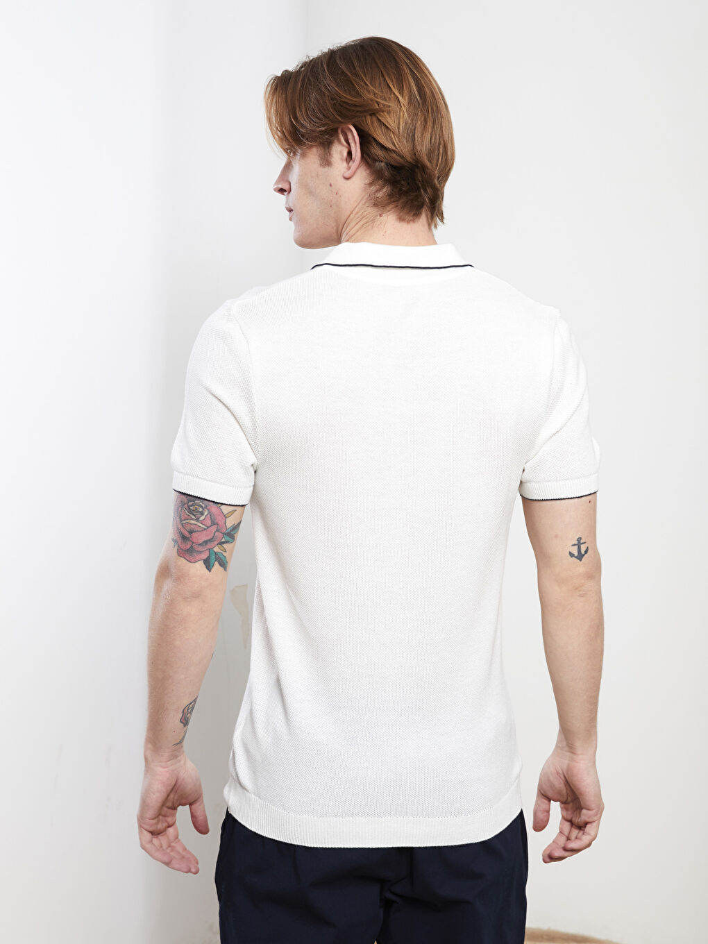 Ekru Polo Yaka Erkek Triko Tişört-3