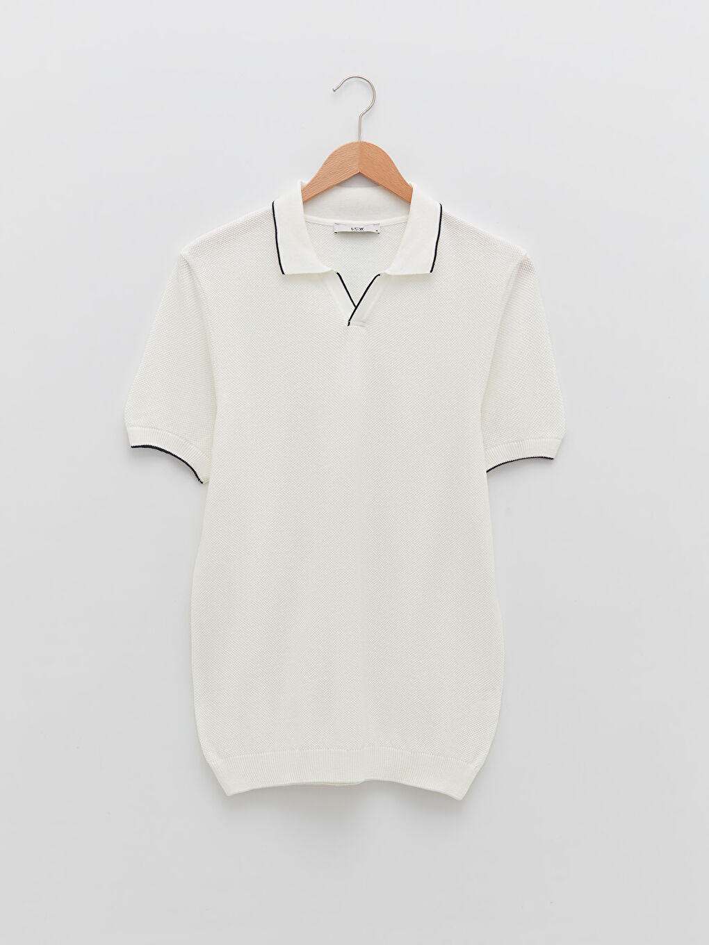 Ekru Polo Yaka Erkek Triko Tişört-4