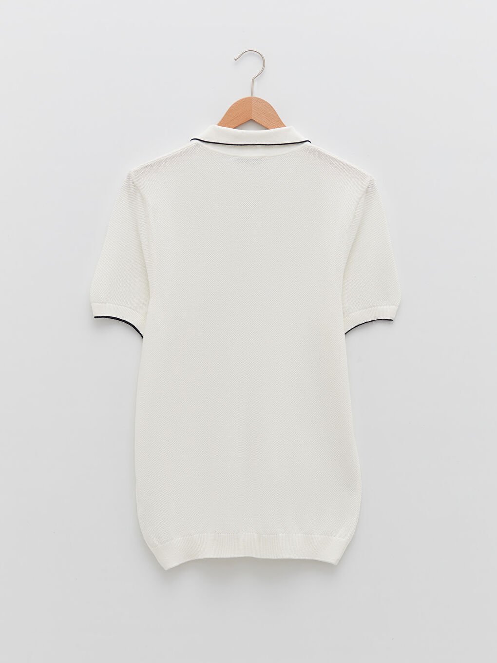 Ekru Polo Yaka Erkek Triko Tişört-5