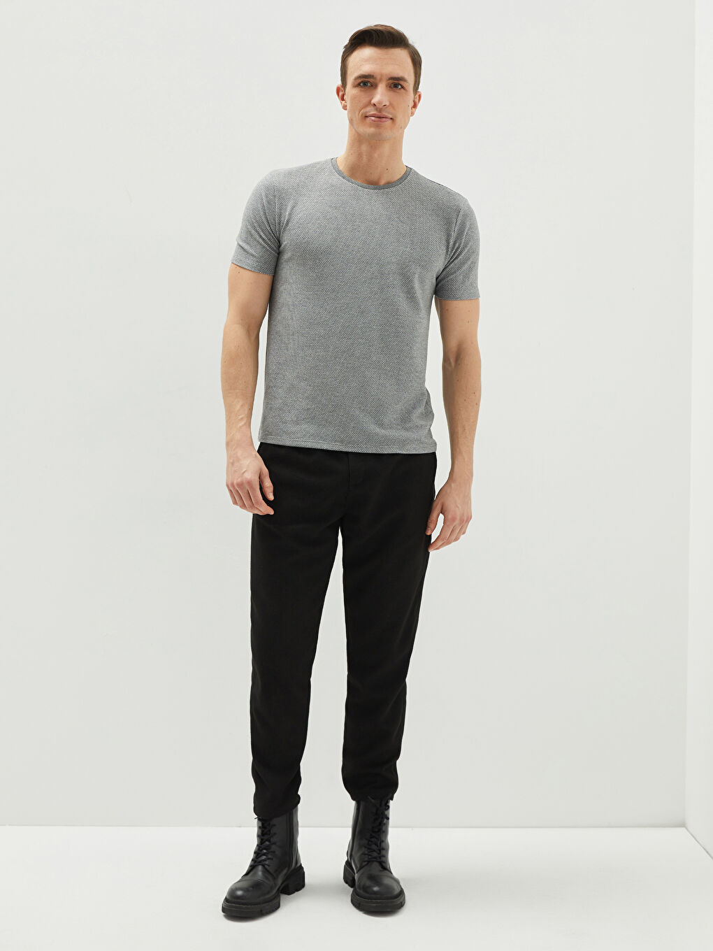 Crew Neck Short Sleeve Men's T-Shirt-2