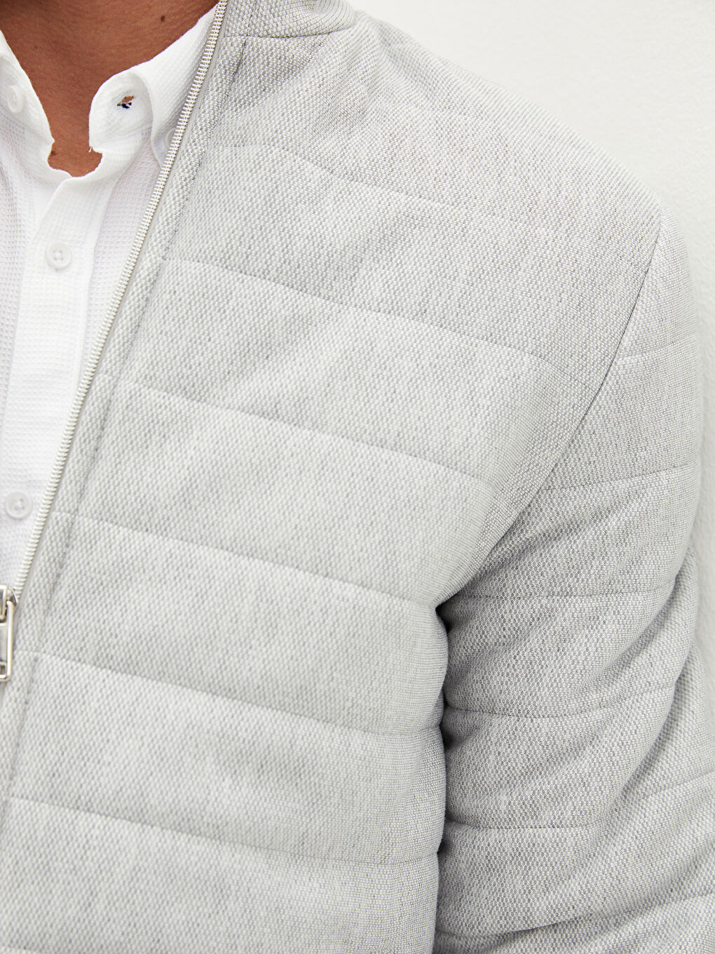 LCW Vision Gri Slim Fit Dik Yaka Erkek Mont - 3